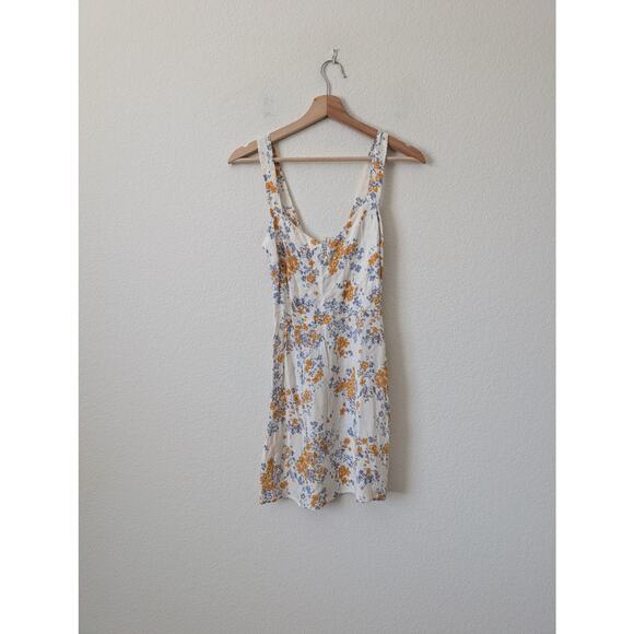 Reformation Humphrey Dress Size 2 Floral Blue Yellow Mini Christina Feminine - Picture 11 of 15